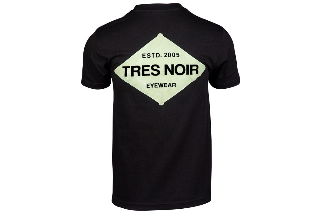 Black T-Shirt Back With White Tres Noir Established Logo