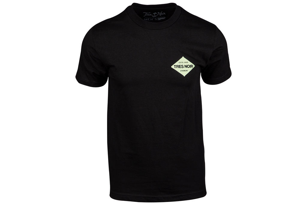 Black T-Shirt Front With White Tres Noir Established Logo