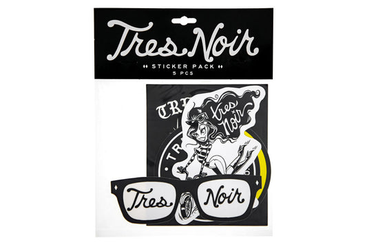 Tres Noir 5pc Sticker Pack w/ Packaging